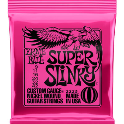 Cuerdas Ernie Ball para guitarra eléctrica 2223 Hybrid Slinky 09-42. Calibres .009, .011, .016, .024w, .032, .042