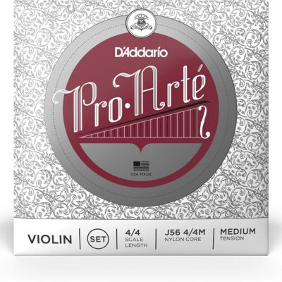 D'Addario J56 4/4M Pro-Arte - Cuerdas de nailon para violín, tamaño mediano