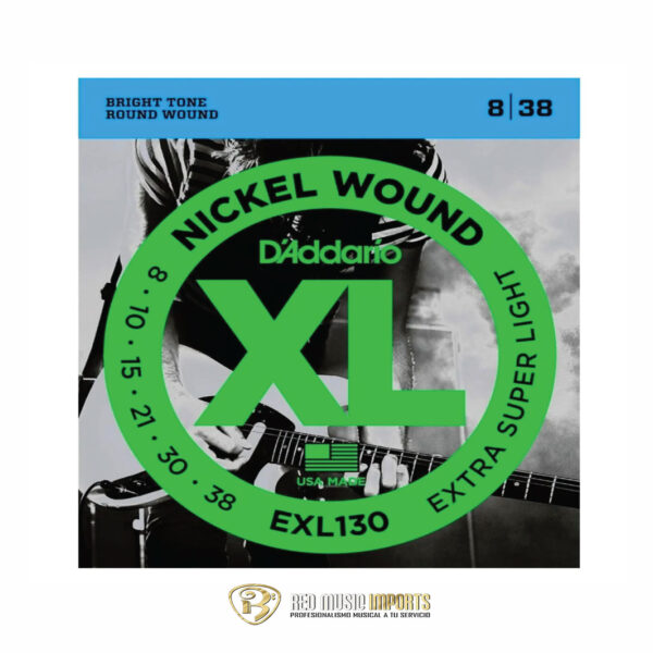 Cuerda para guitarra Eléctrica D'Addario EXL-130 .008-.038