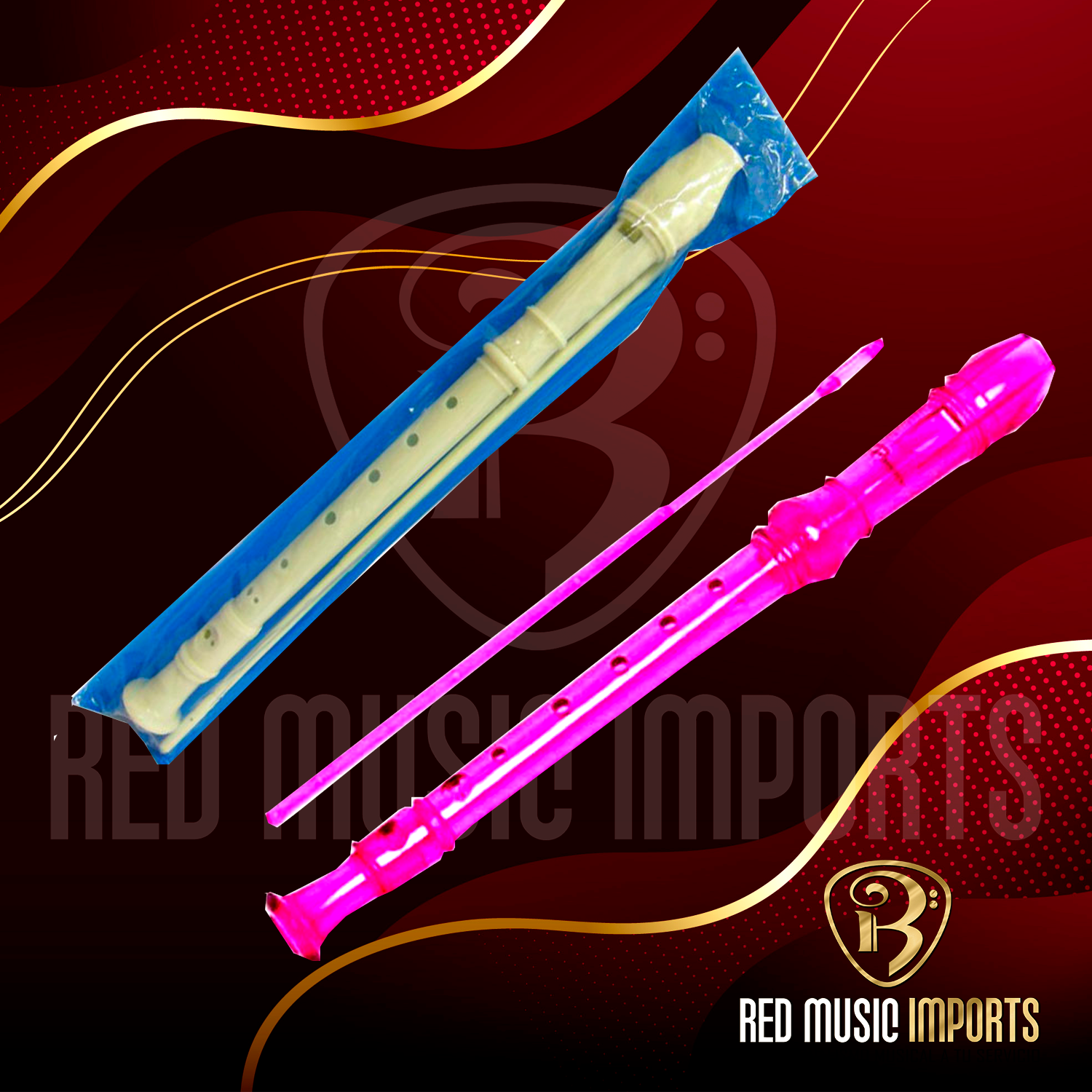FLAUTA DULCE DE COLORES BEIGE C/ ESTUCHE PER-FB - Imagen 4