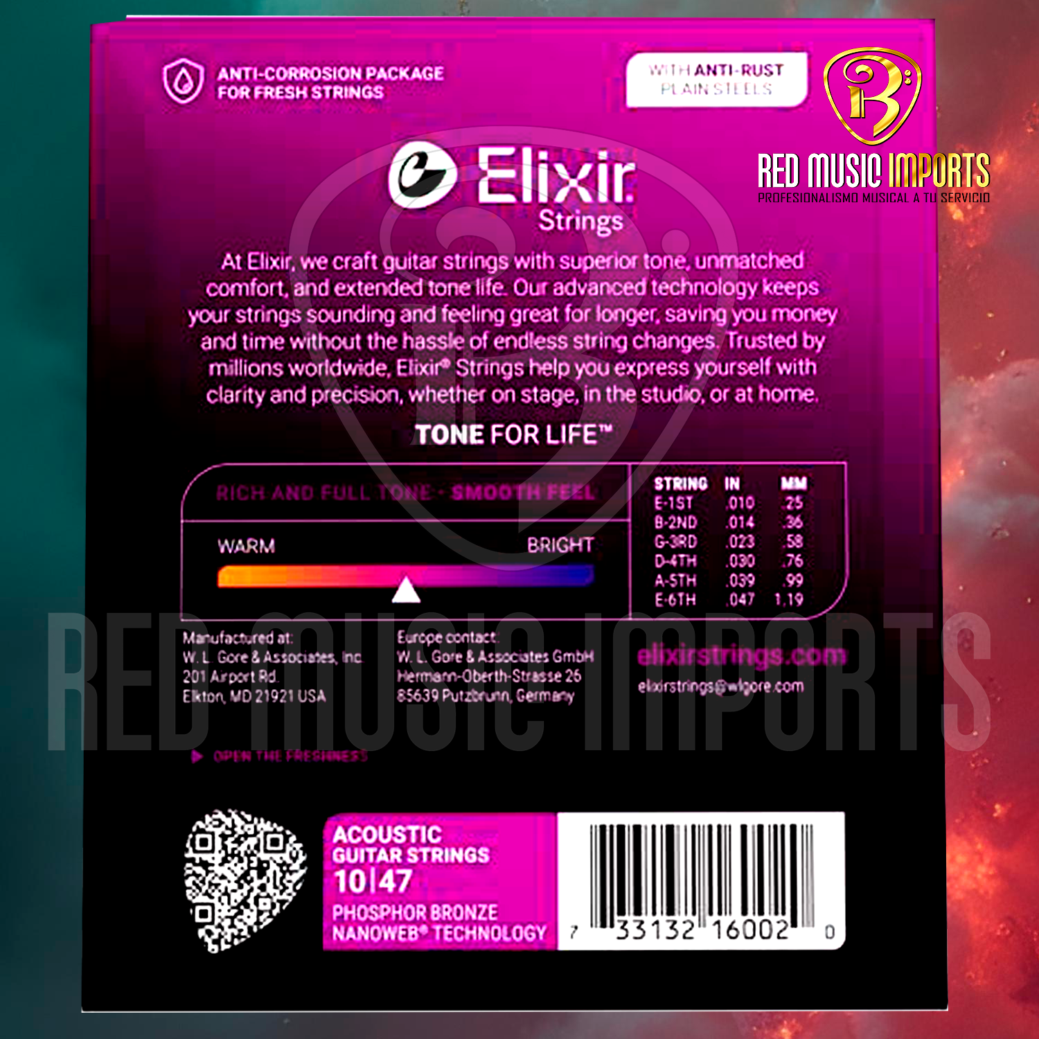 CUERDAS P/GUITARRA ACUSTICA ELIXIR 10/47 - Imagen 3
