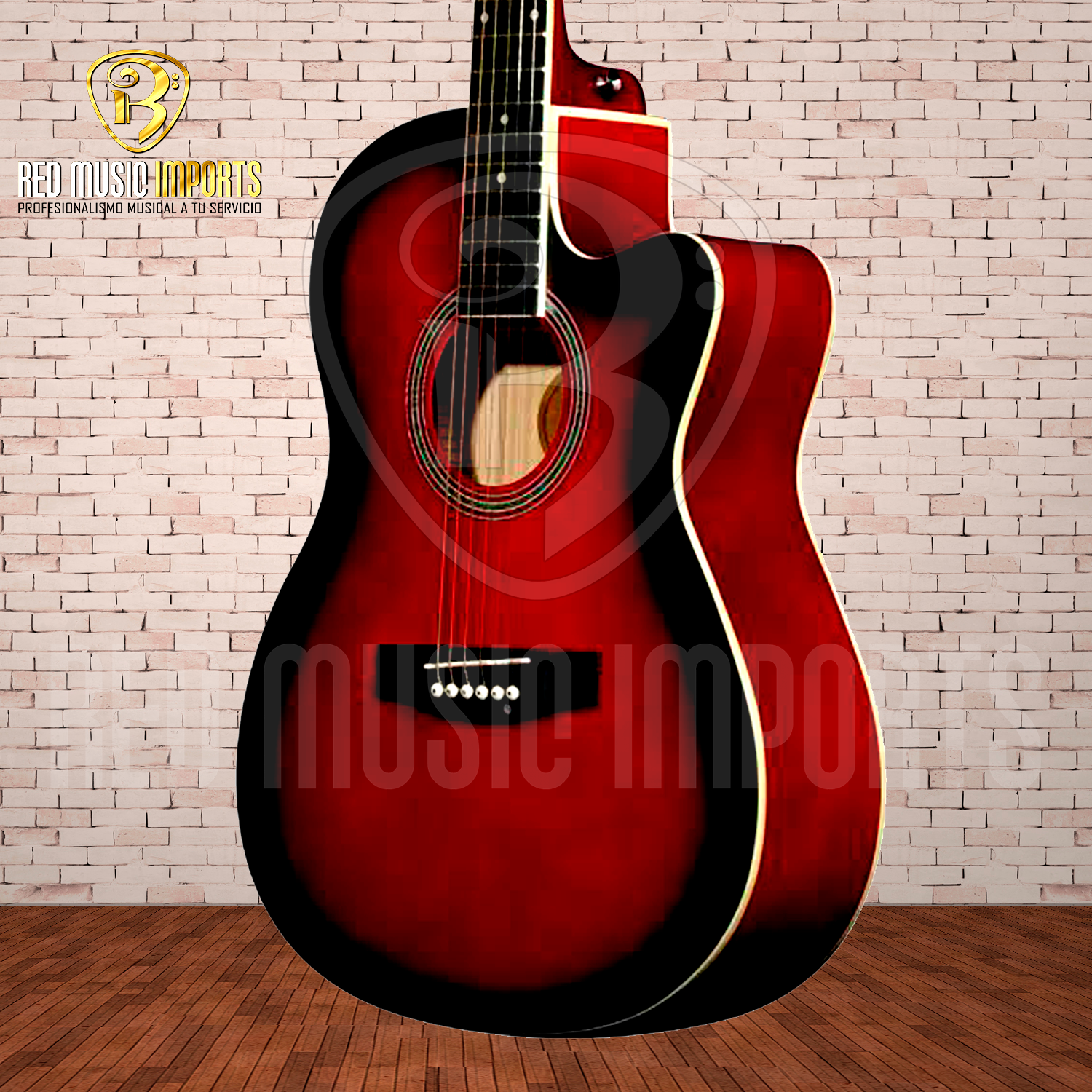 Guitarra Acústica con Cuerdas de Metal - Imagen 4